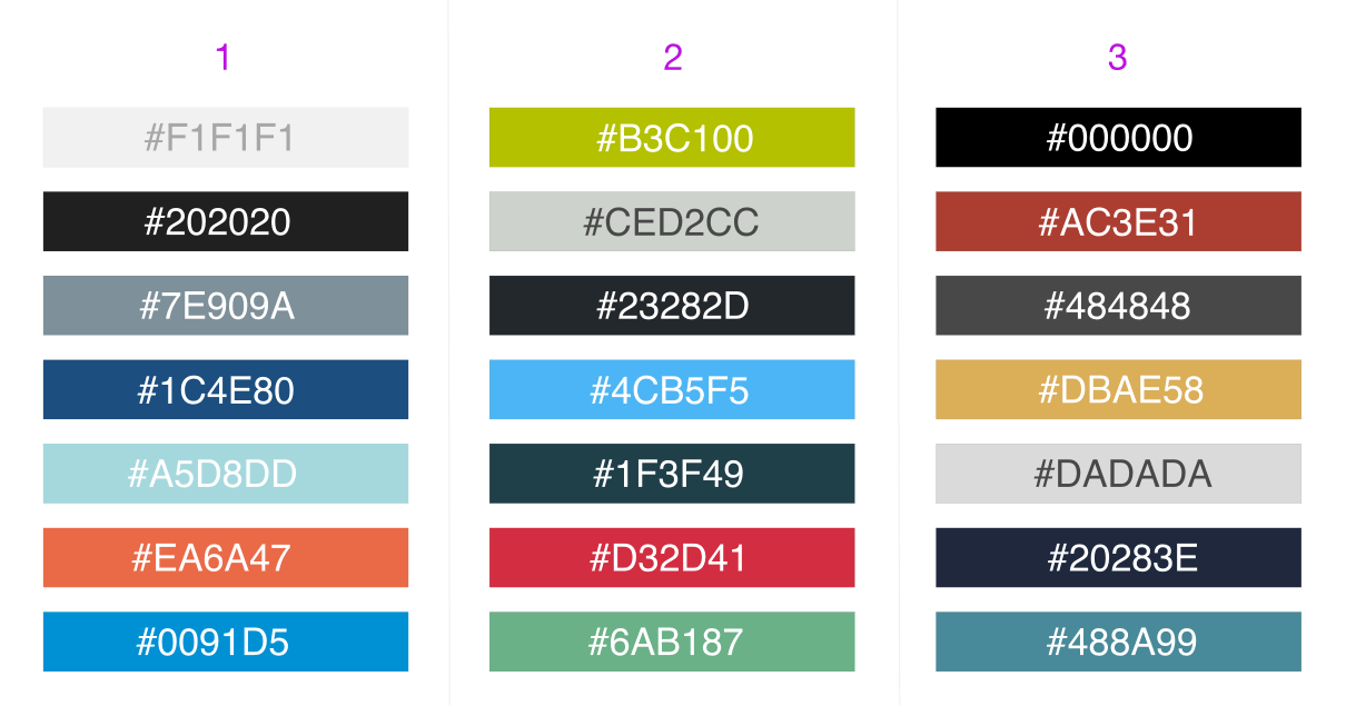 Css Background Color Code Chart